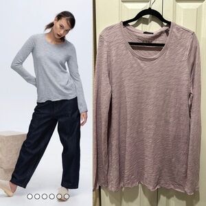 NWOT ATM Slub Jersey Long Sleeve Destroyed Wash Tee Pastel Purple , XL